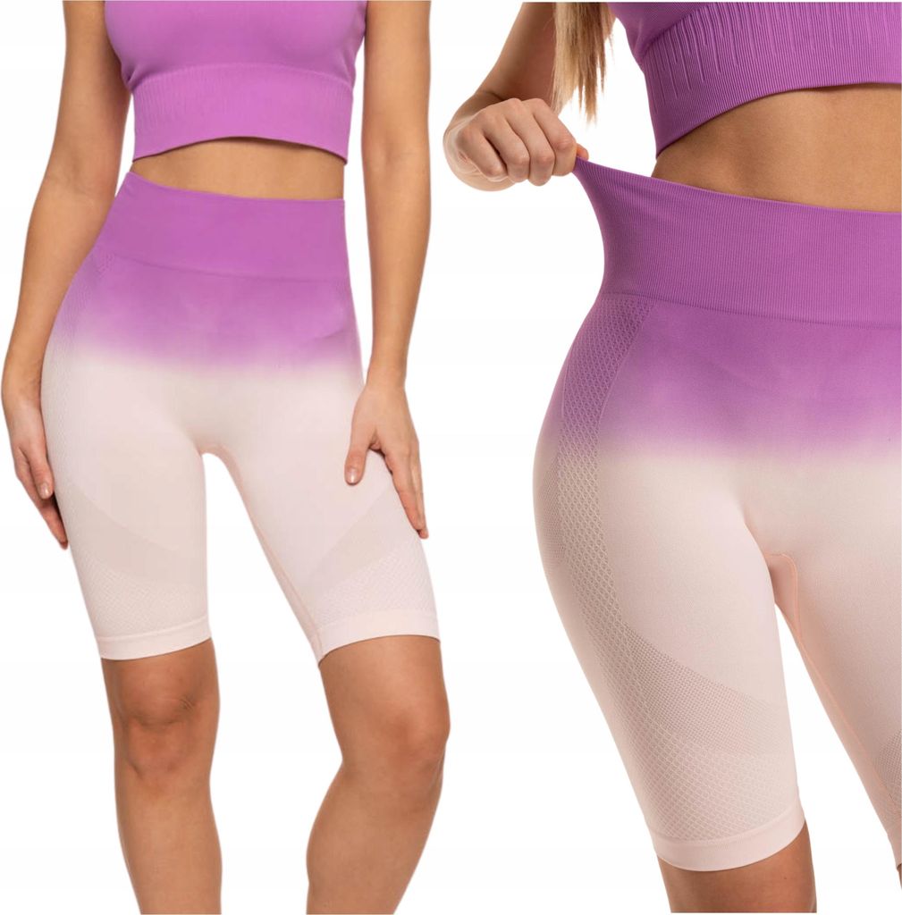 Damskie krótkie legginsy bezszwowe push-up z wysokim stanem Zdjęcie produktu 