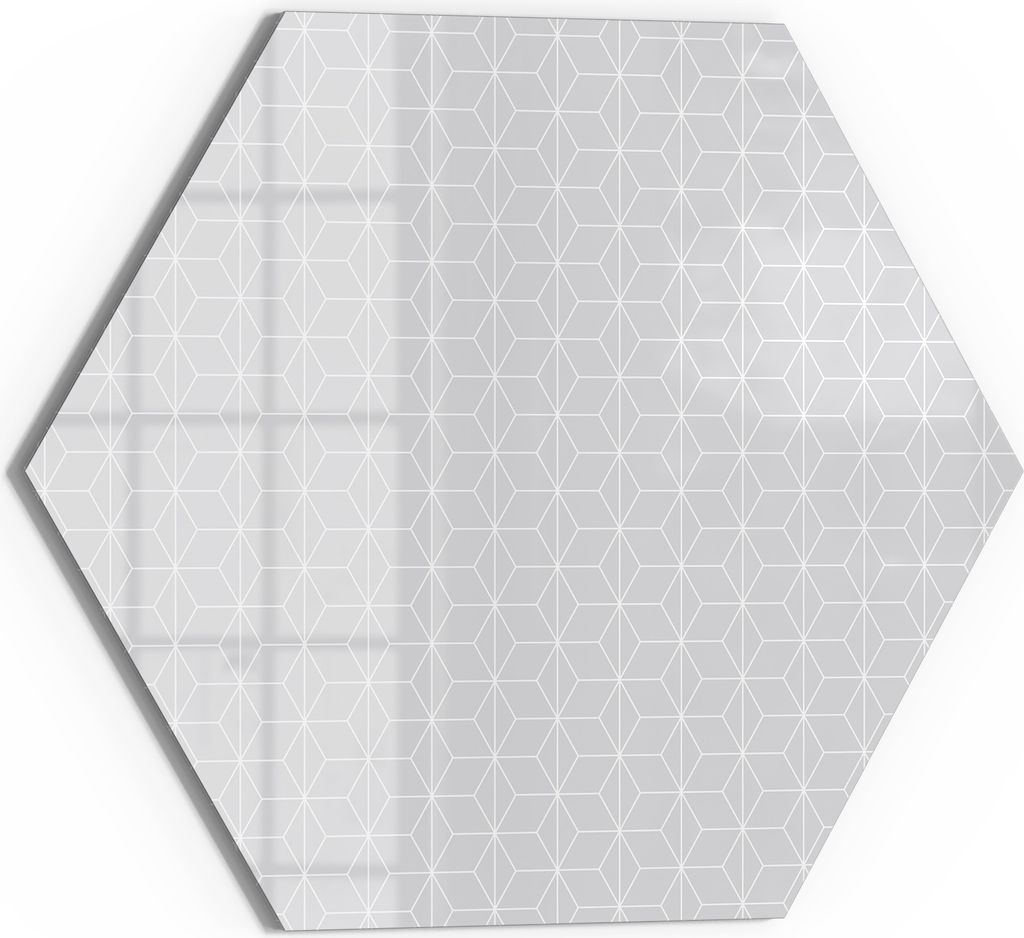 DEQORI Magnettafel Glas 55x48 cm 6-eckig 'Geometrische Klarheit' beschreibbar Whiteboard Küche