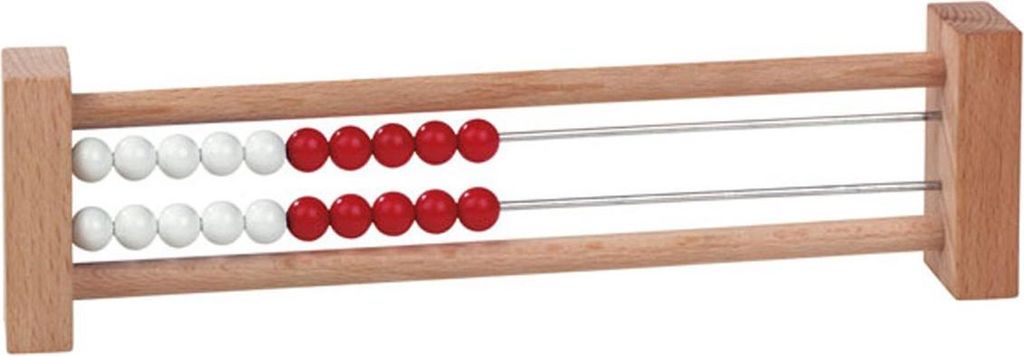 Betzold Rechenrahmen mit 20 Perlen, Farbe: rot/weiß