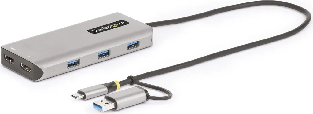 Adaptateur Multiport USB C vers 2x HDMI 4K - Dongle USB A Haute Vitesse