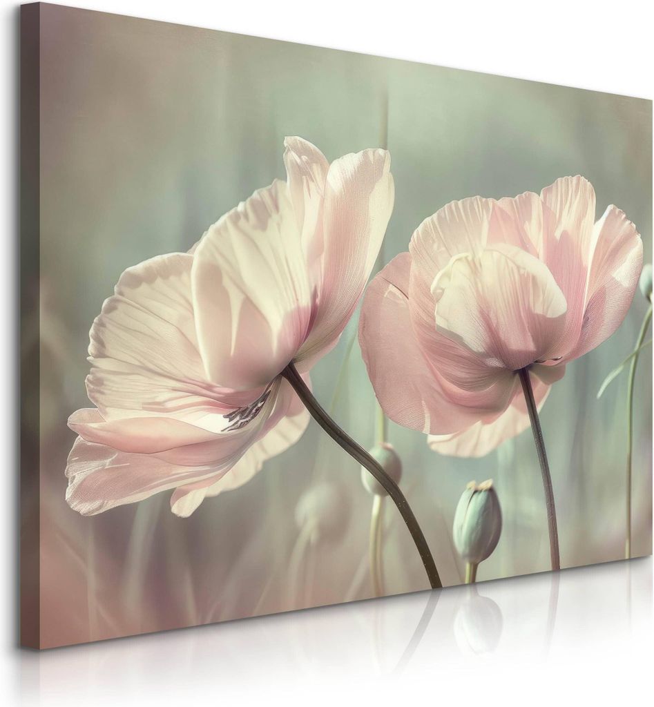Muralo Leinwandbild Canvas für Schlafzimmer BLUMEN Pflanzen Natur 3D Br. 30cm x Hö. 20cm
