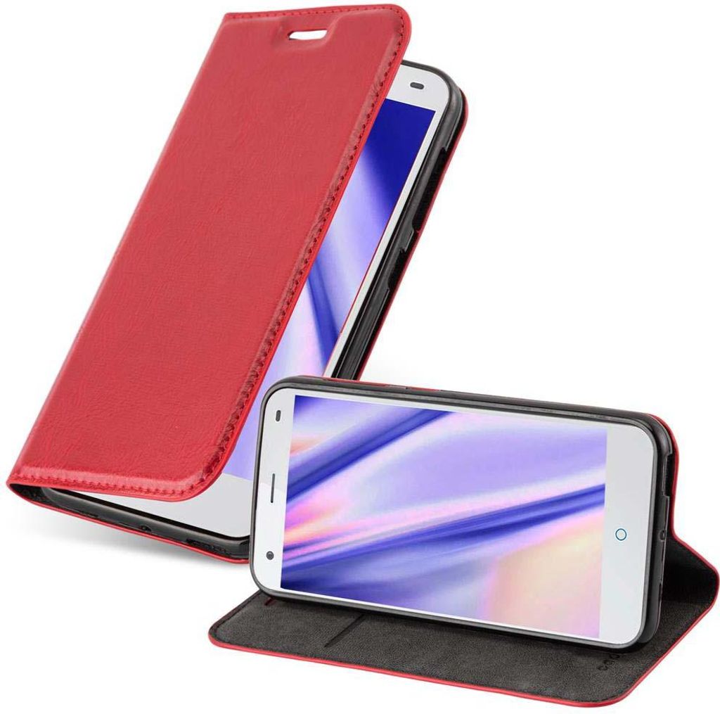 Cadorabo Hülle für ZTE Blade S6 Schutz Hülle in Rot Handyhülle Etui Case Cover Magnetverschluss