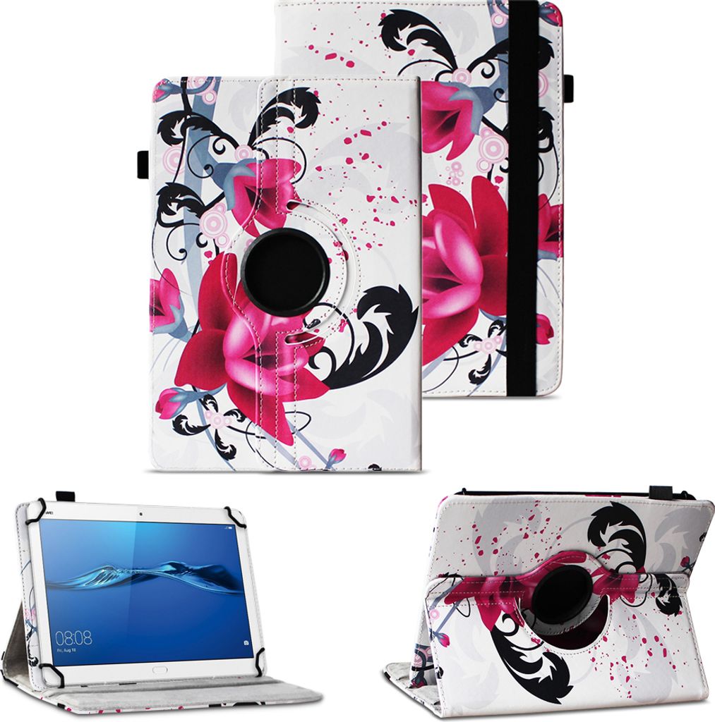 Schutzhülle für Huawei MediaPad T1 T2 T3 T5 10 Tablet Hülle Tasche Drehbar CaseFarben:Motiv 6