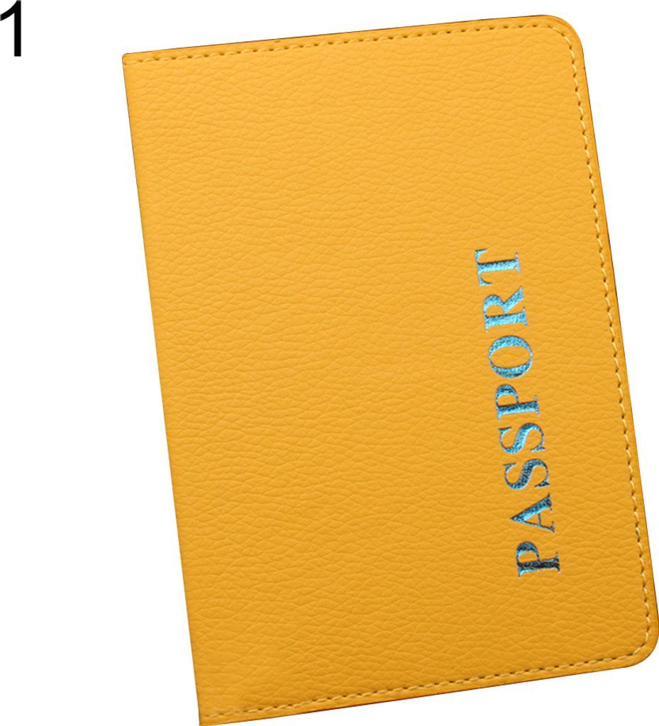 Fashion Kunstleder Passport Kreditkartenhülle Halter Reiseschutz Gelb