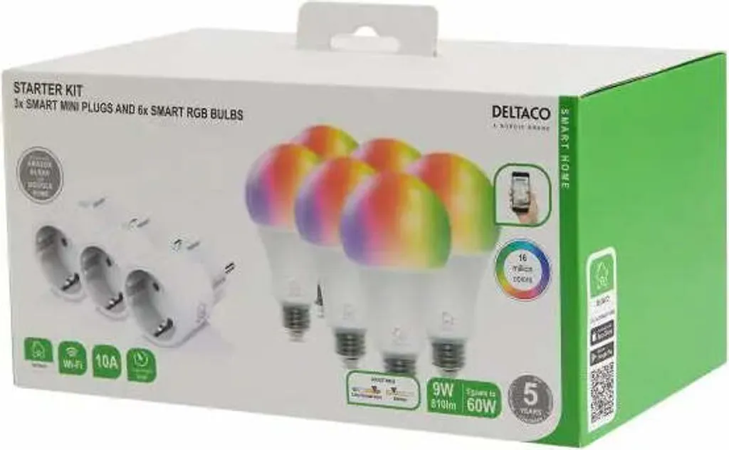 Kit domotique éclairage Wi-Fi DELTACO pour programmer vos lampes de salon