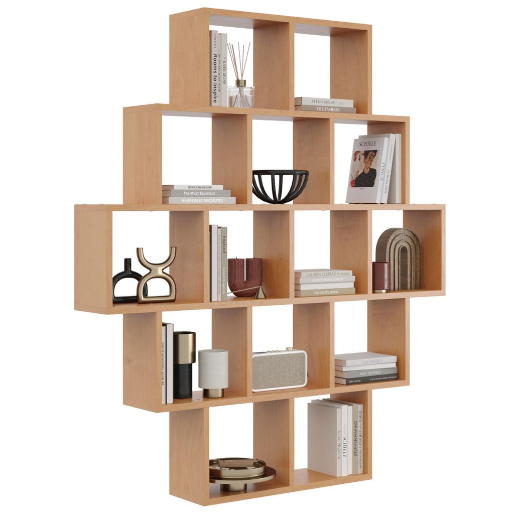 Bücherregal Erle – Moderne Wandbibliothek im skandinavischen Stil für Wohnzimmer, Büro und Kinderzimmer