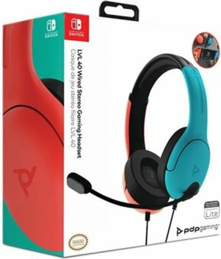 Casque Stéréo LVL40 PDP 500-162-EU-BLRD pour Nintendo Switch Bleu et Rouge - 29