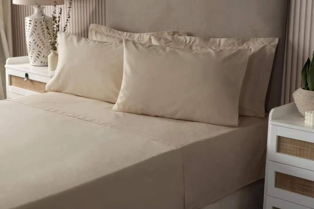 Belledorm Cache-sommier Valance Percale BM179 Petit Lit Double Noyer - 2