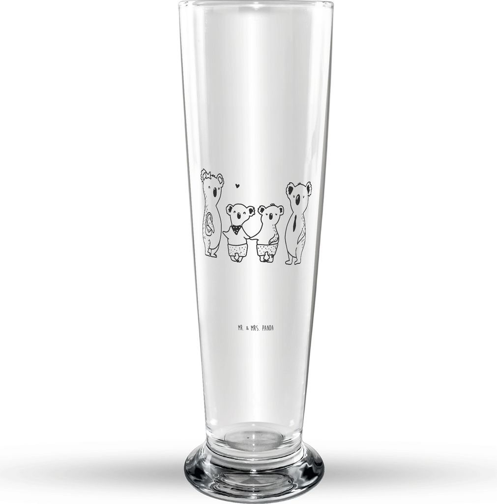 Mr. & Mrs. Panda Bierglas Koala Familie zwei - Transparent - Geschenk, Bier Glas, Muttertag, Glasbierglas, Familienleben, Koalabär, Glasbecher, Bi...