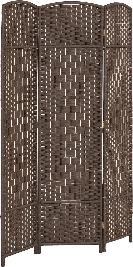 HOMCOM Paravent Intérieur en Bois 3 Panneaux 135x180 cm Marron Pliable