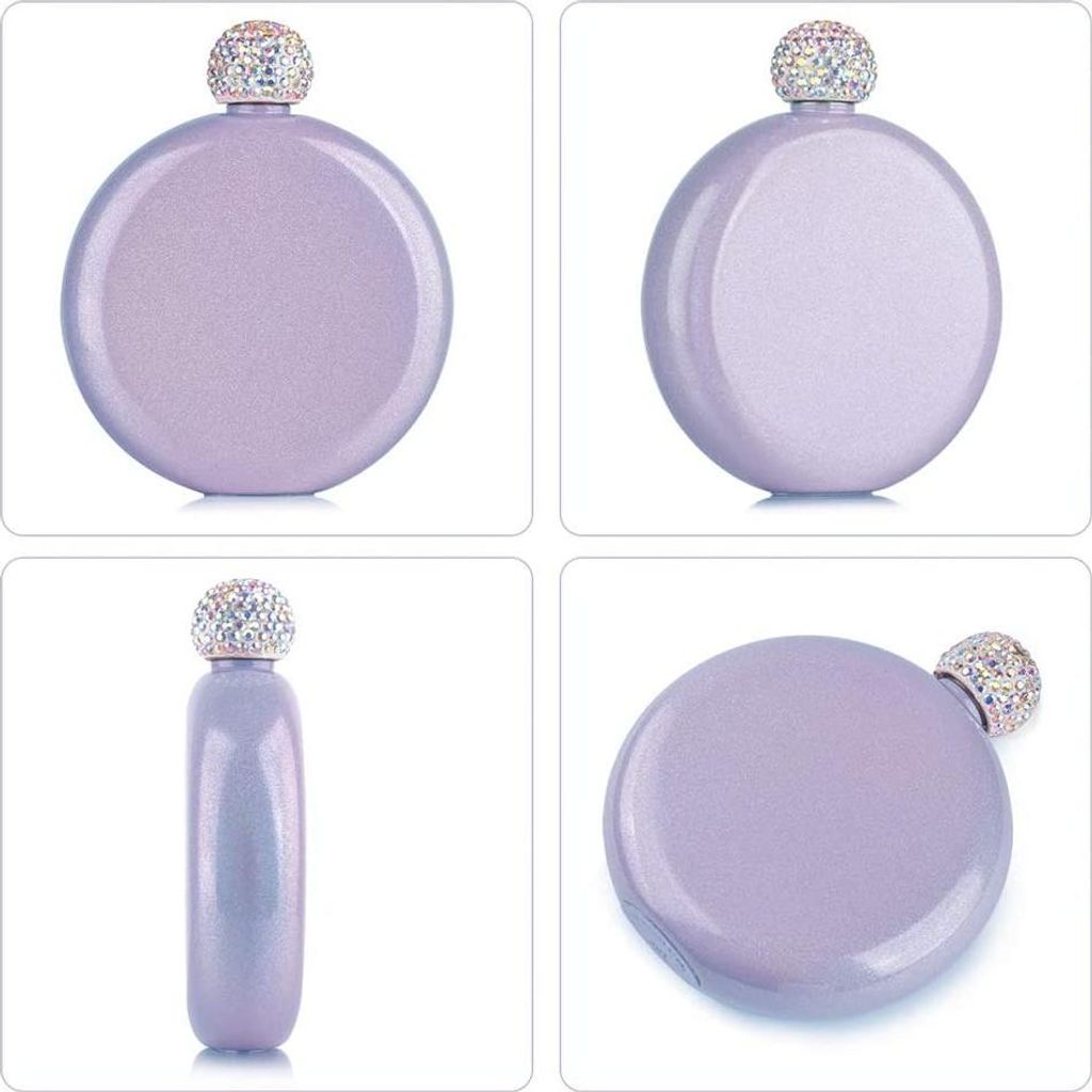 Flachmänner für Schnaps für Frauen, süßer Schnapsflakon aus Edelstahl, Taschen-Whiskyflakons