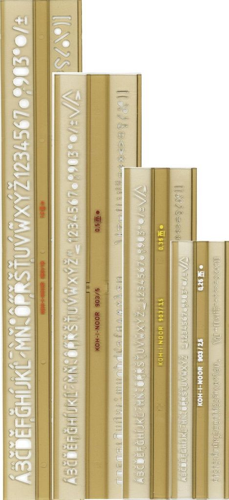 KOH-I-NOOR 750044 Schriftschablone 5er Set nach ISO 309 Produktbild 