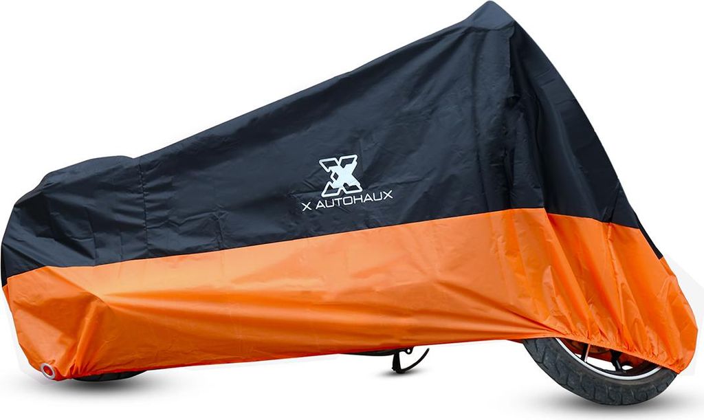 schwarz orange Motorrad Bezug Abdeckung wasserdicht Regen Staub UV Schutz XXXL