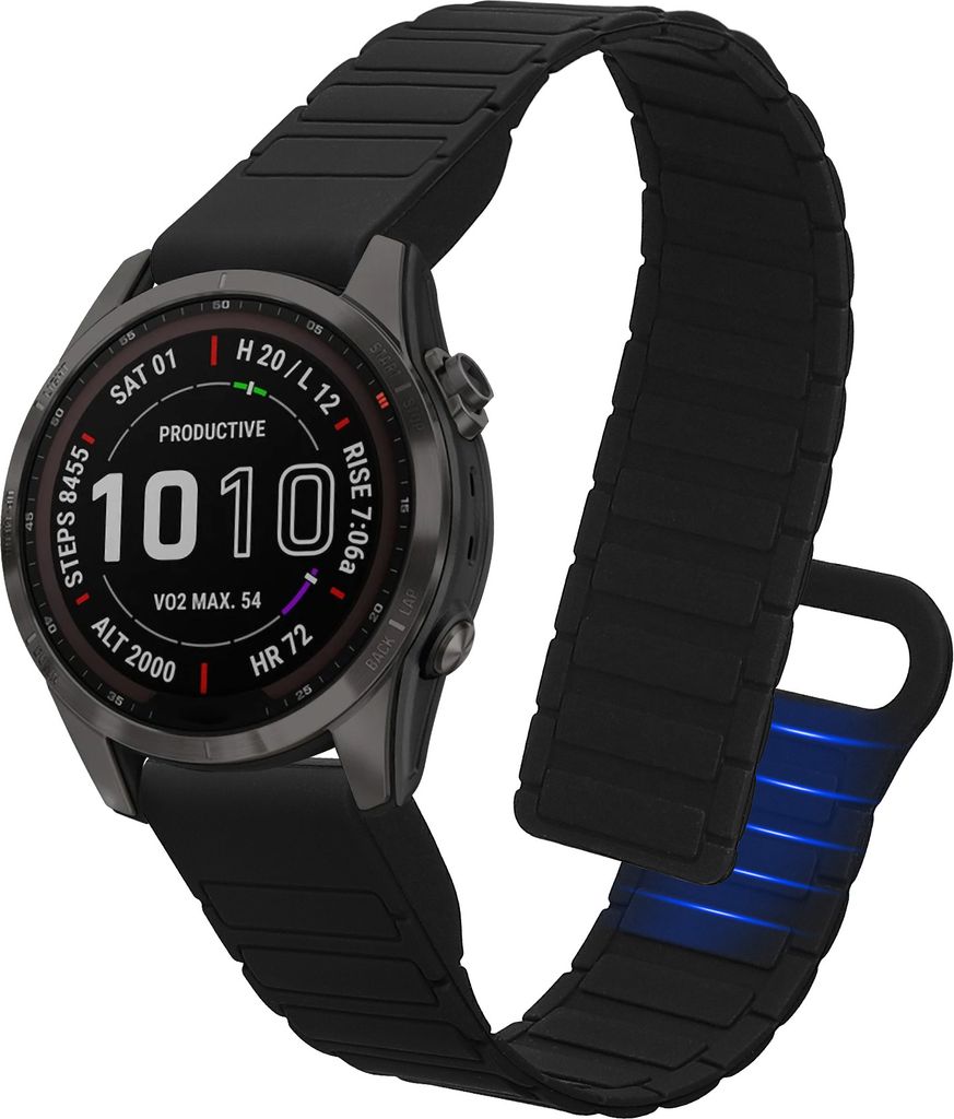 kwmobile Ersatzarmband kompatibel mit Garmin Fenix 8 43mm / Fenix 7S / 7S Pro / 7S Solor / Instinct 2S Armband - Fitnesstracker Silikon Band mit