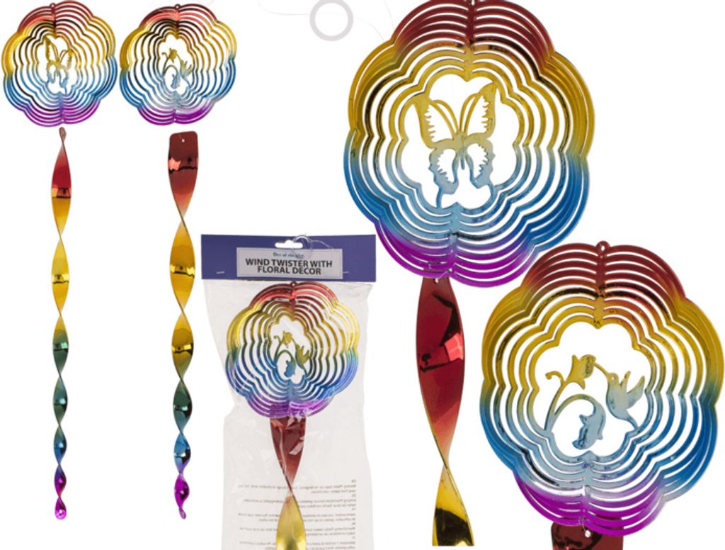 OOTB Windspirale mit Blumendekor ca. 15 x 65 cm Produktbild 