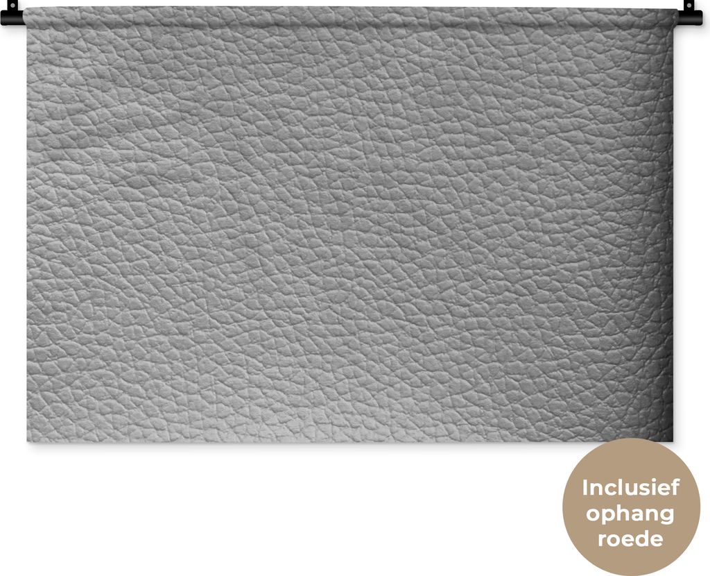 MuchoWow Wandteppich Wandbehang Leder - Strukturiert - Lederoptik - Grau 90x60 cm Tapisserie Dekoration Wandtuch - Wandskulpturen - Bildteppich