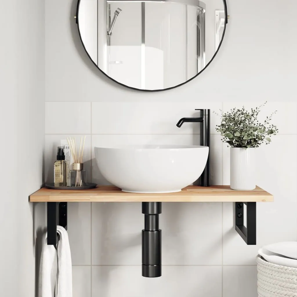 Top Bagno SYFAX™ Acacia 60x40x2cm - Piano Massello per Fai-da-Te