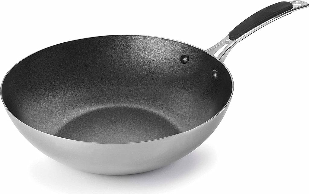 LACOR Wok,ANTIHAFT, TRI-Metal, 28 cm, Trimetal, Grey