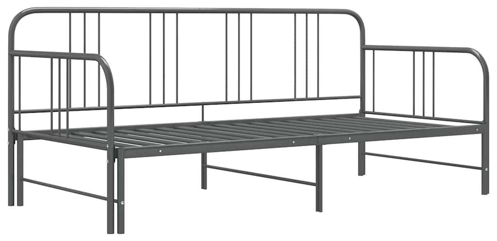 vidaXL Rozkladacia pohovka Grey Metal 90x200 cm Obrázok produktu 