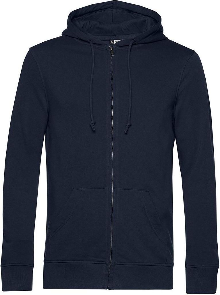 B&C - "Organic" Kapuzenpullover, Mit Reißverschluss für Herren RW8037 (XL) (Marine)