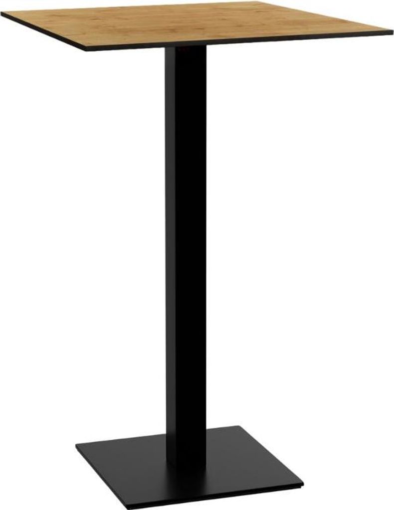 Gastro Stehtisch HPL Compact Premium | 80x80 cm Eiche Sumava | Gusseisengestell