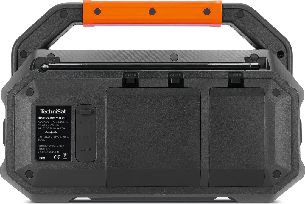 Radio Numérique DAB+ IPX4 Technisat DigitRadio 231 OD Noir Antichoc - 3