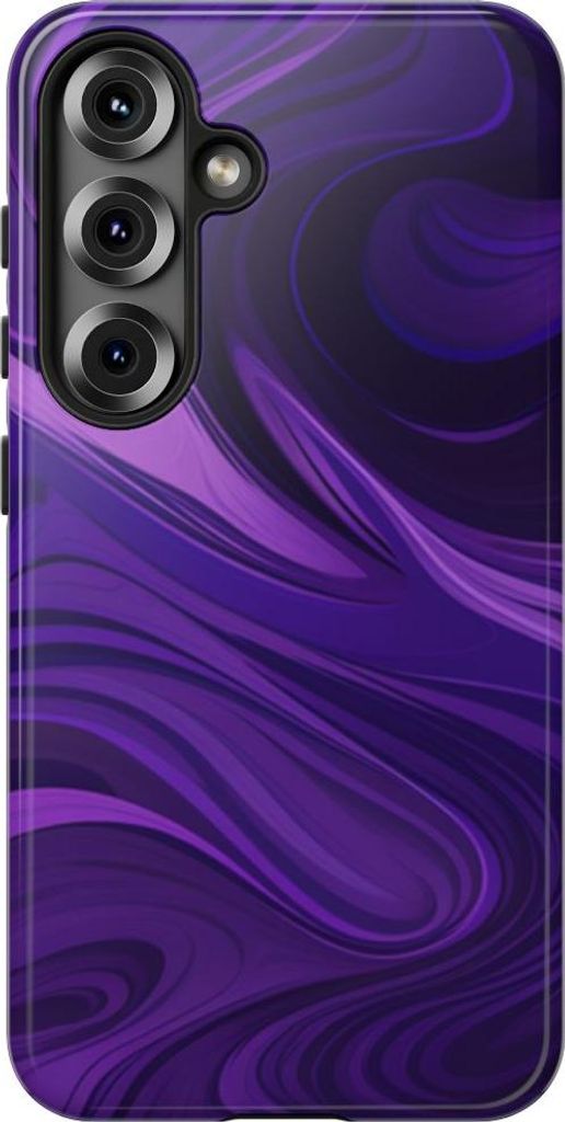 Abstraktes Wellenmuster in Violett – Hülle Kompatibel mit Samsung Galaxy S25