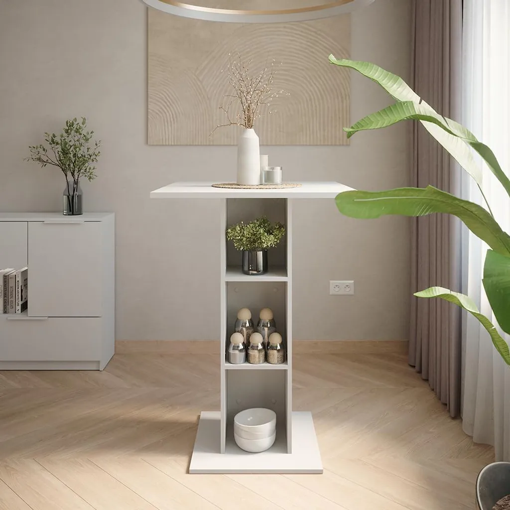 Vicco Tavolo da bar Repose, 75 x 75 cm, Bianco
