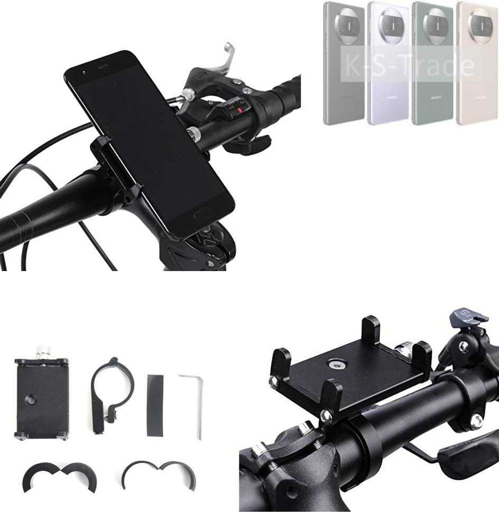 K-S-Trade Handyhalterung für das Fahrrad kompatibel mit Huawei Mate X3 Halter Lenkstange Fahrradhalterung Motorrad Bike Mount Befestigung Smartphone