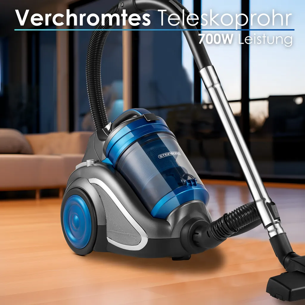 Aspirateur traîneau sans sac puissant pour maison avec tuyau 360°