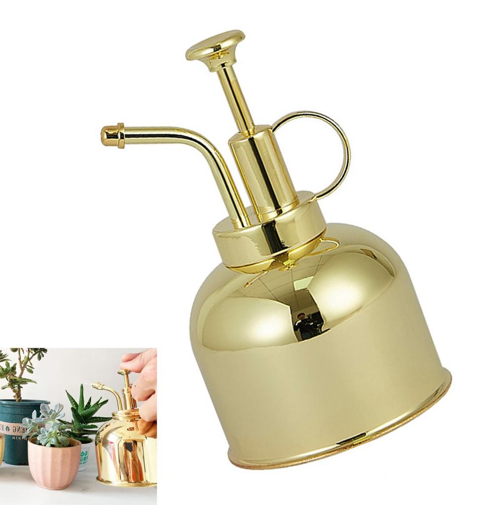 Pflanzensprüher Edelstahl, Messingfarbene Sprühflasche für Pflanzen, 300 ml / 10,56 oz, 1 Stück