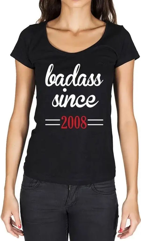Damen Grafik T-Shirt Knallhart seit 2008 – Badass Since 2008 – Geschenk 16. Geburtstag Jahrestag 16 Jahre Jubiläum 16 Jährige Frau Jahrgang 2008
