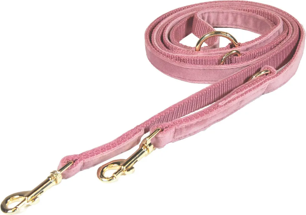 Guinzaglio Kentucky Dogwear Velluto Old Rose 200cm Taglia S - Lusso per Cani