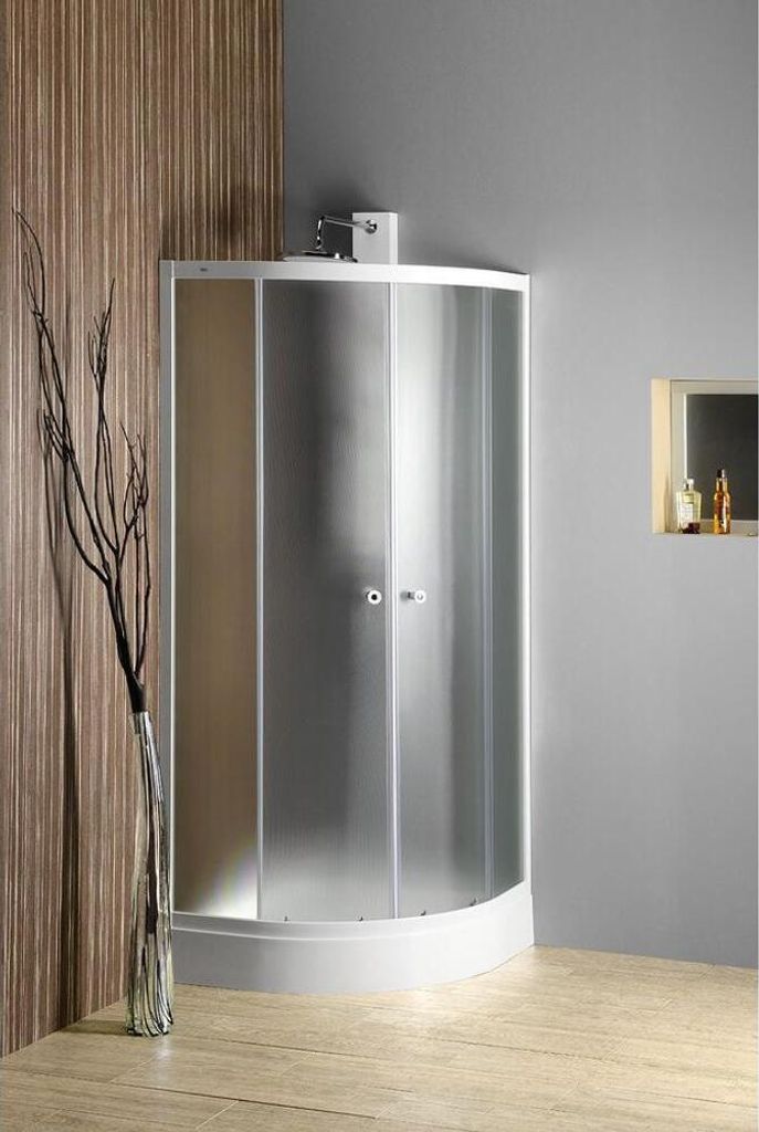 Aqualine ARLEN Viertelkreis-Duschabtrennung 900x900mm, Brick Glas
