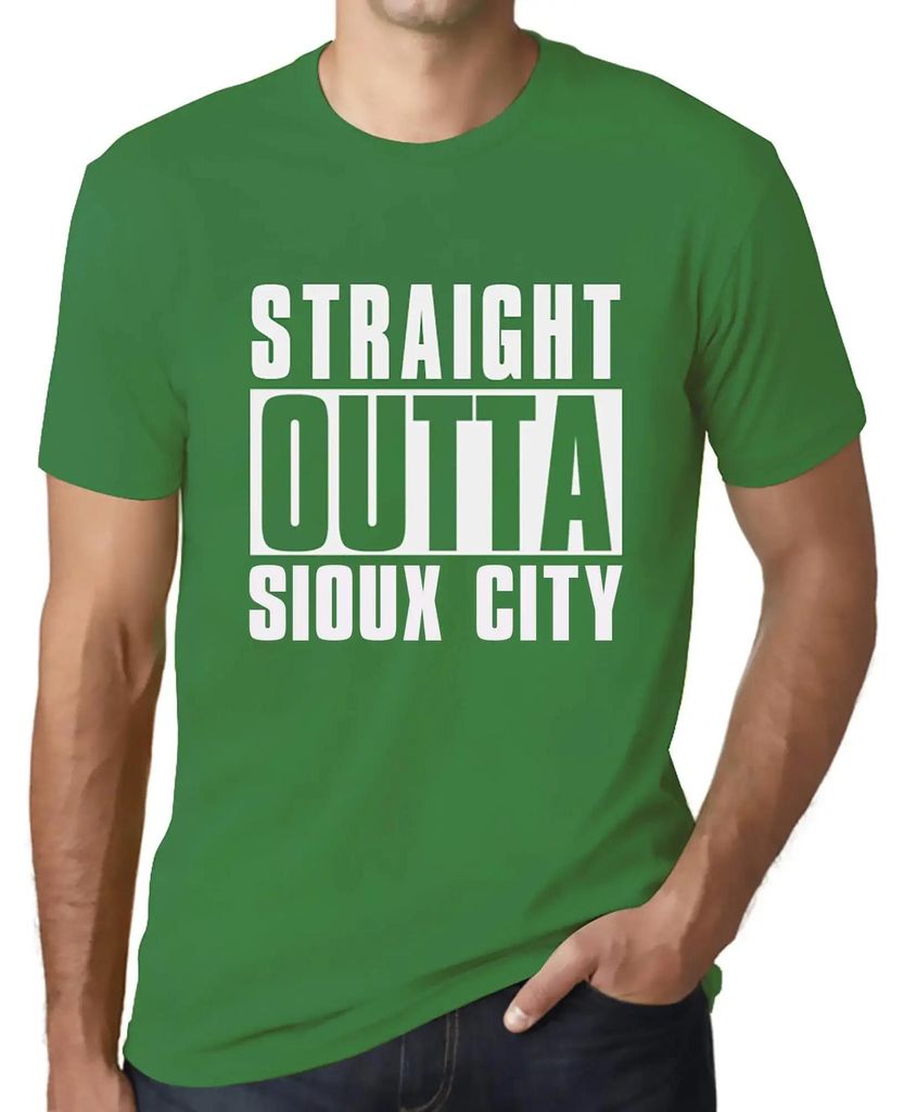 Herren Grafik T-Shirt Direkt aus Sioux City – Straight Outta Sioux City – Öko-Verantwortlich Vintage Jahrgang Kurzarm Lustige Druck Geburtstag