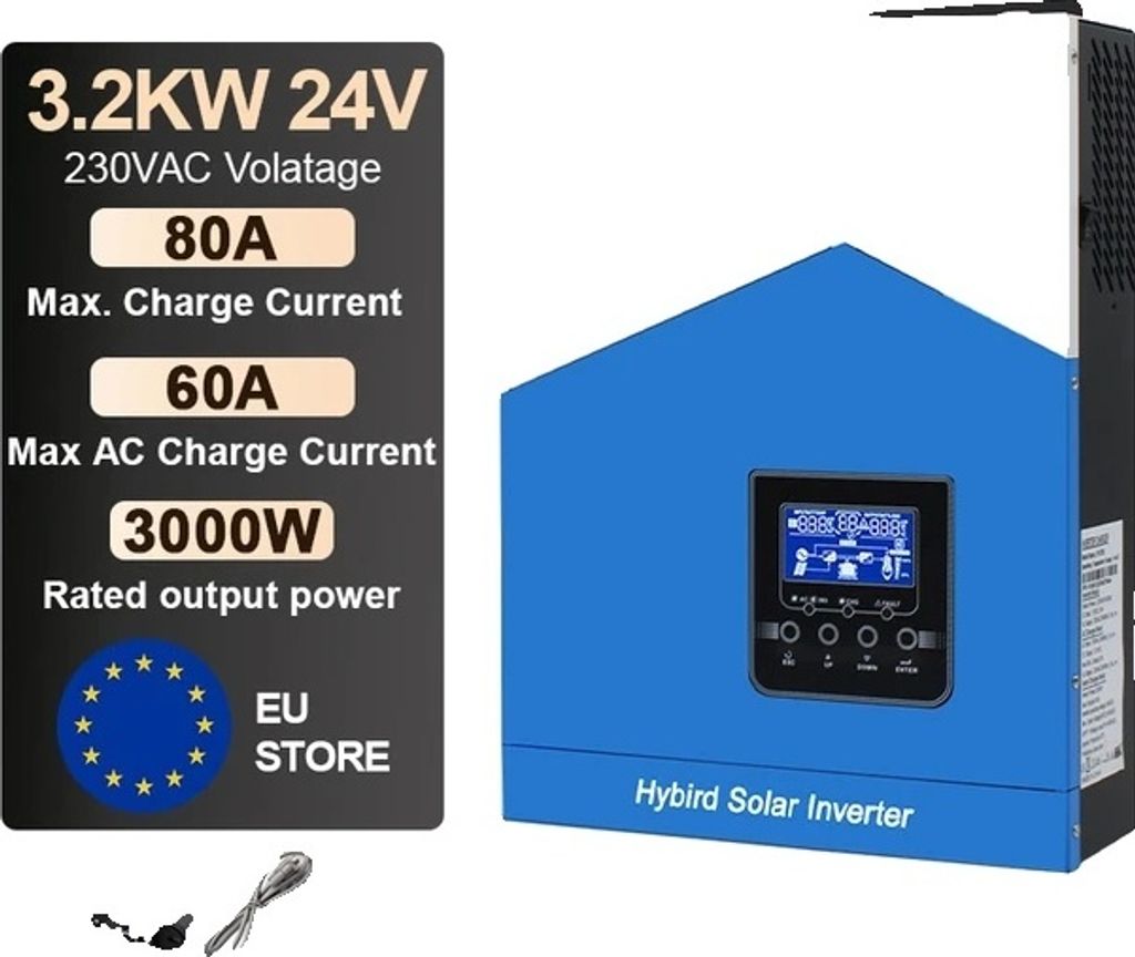 Hybridný solárny striedač, regulátor nabíjania MPPT max. Obrázok produktu 