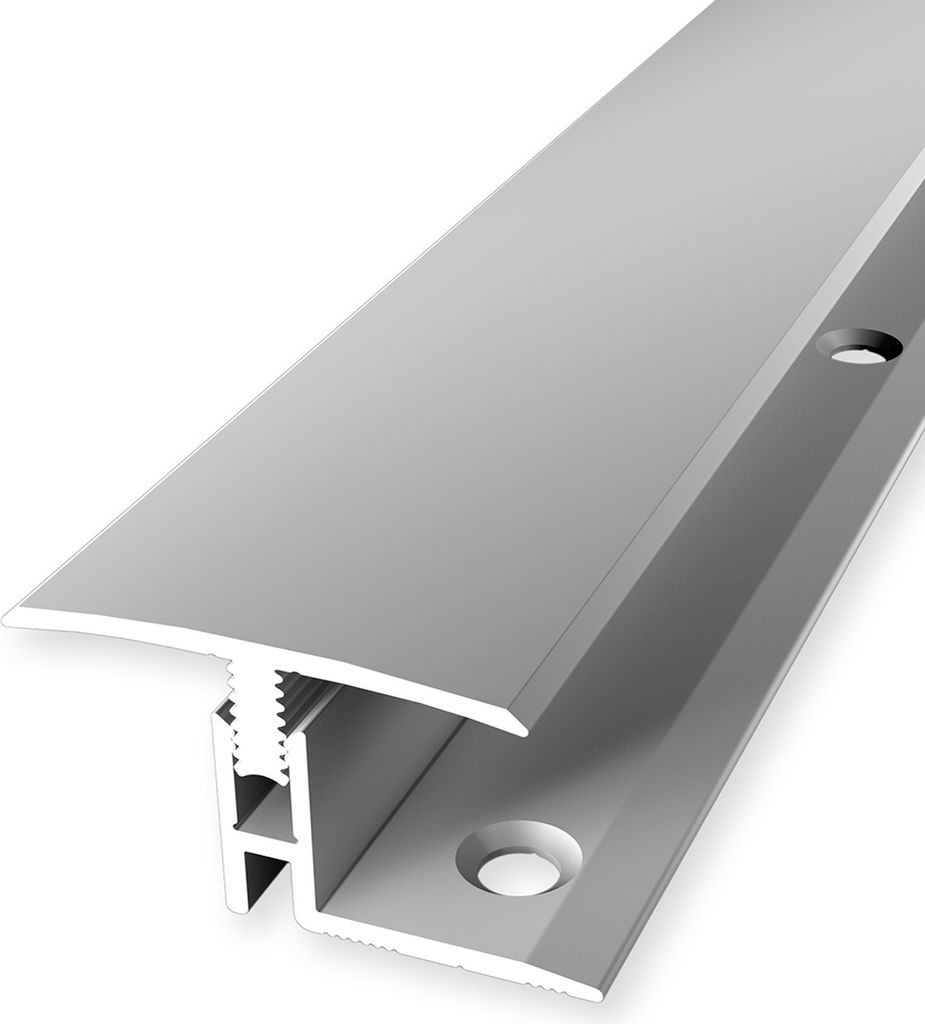 PROVISTON | Übergangsprofil | Parkettausgleich | Breite: 31.5 mm | Höhenausgleich: 12 - 17 mm | Länge: 1000 mm | Aluminiumprofil | Silber | 1 St...