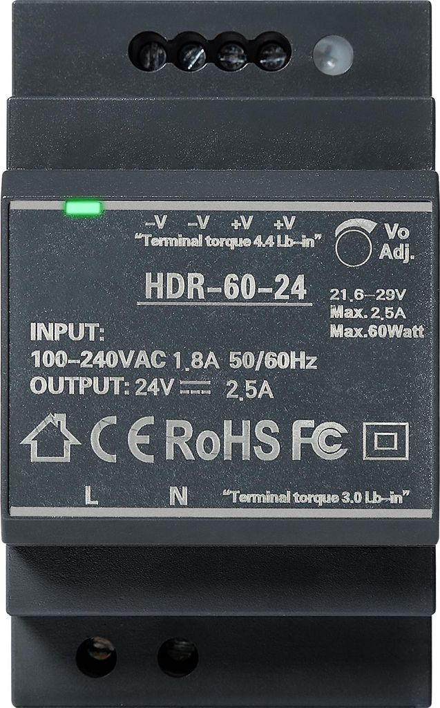 HDR-60-24 DC 24V 2,5A 60W Schaltnetzteil für DIN-Schiene, Industrie Netzteil