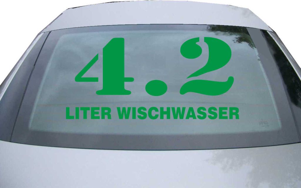 Indigos UG - Aufkleber Heckscheibe & Motorklappe DE6204 - grün - 600x285 mm - 4.2 liter wischwasser - Auto Scheiben Fenster Heckklappe Tuning Raci...