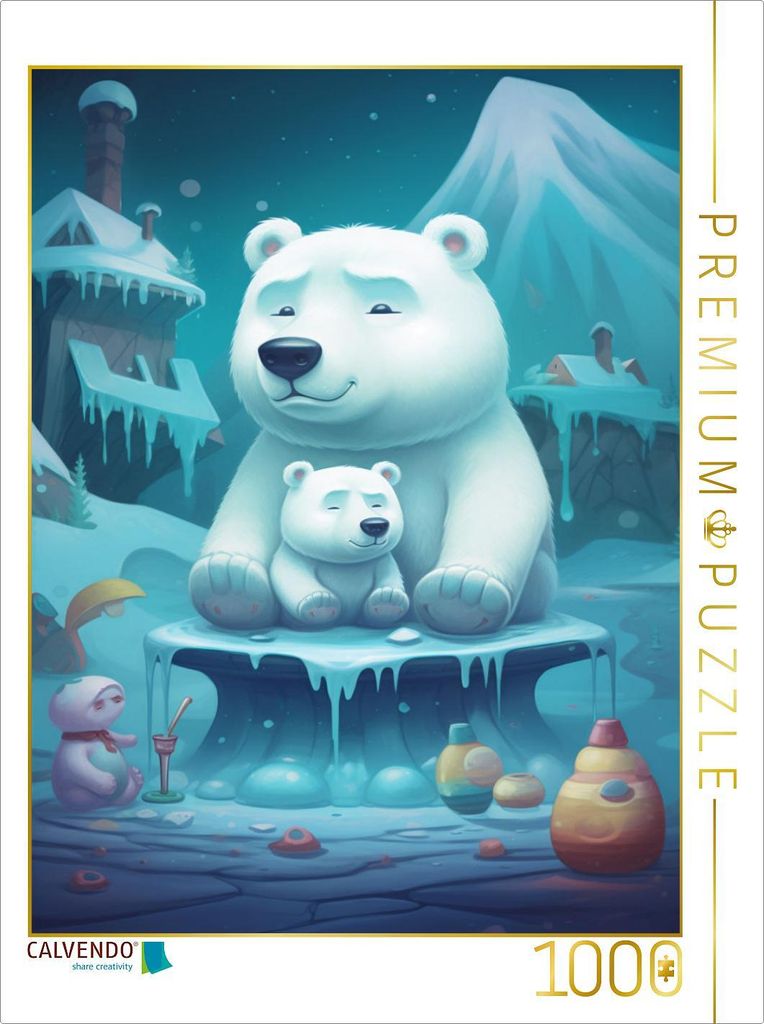 CALVENDO Puzzle Die kuscheligen Eisbären | 1000 Teile Lege-Größe 64x48cm Foto-Puzzle für glückliche Stunden