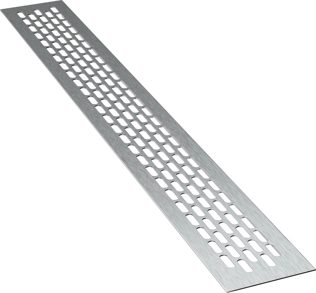 4 x sossai Aluminium Lüftungsgitter 48 x 6cm in Ino x Belüftungsgitter Türgitter Stegblech Abluft