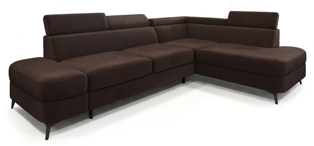 Masseno Ecksofa AVISE M R-S mit Schlaffunktion L-Form, Sofa mit Bettkasten, Wohnzimmersofa, Couch, Soffa, Bettsofa, Couchgarnitur- Braun, MONOLITH 29