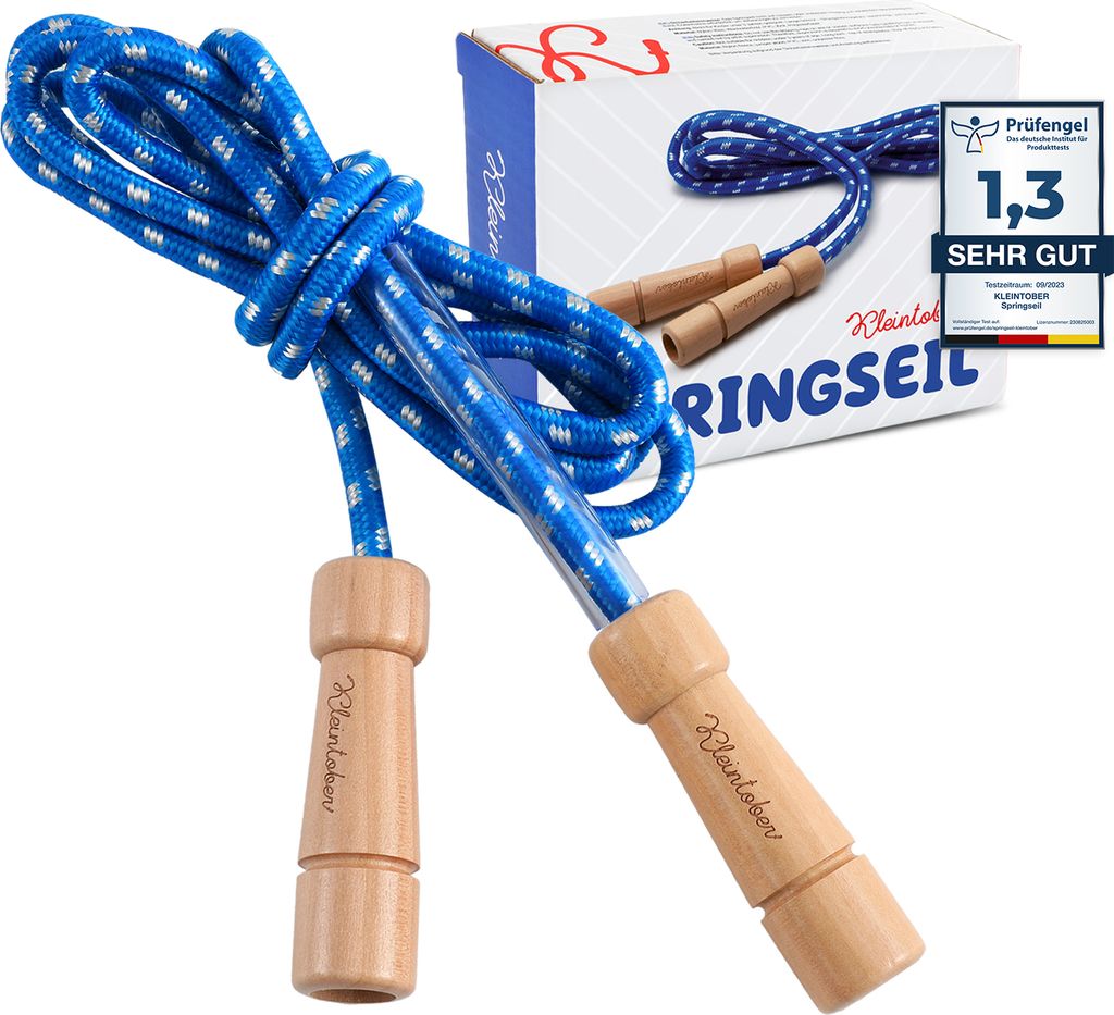 KLEINTOBER I premium Springseil Kinder I hochwertiges Produktbild 