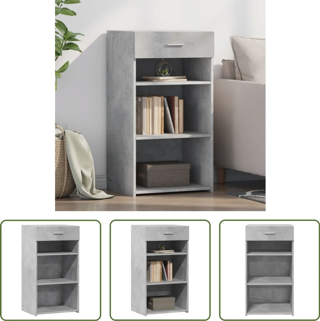 Credenza 50 cm Grigio Cemento | Mobiletto Multi-uso Legno Massiccio