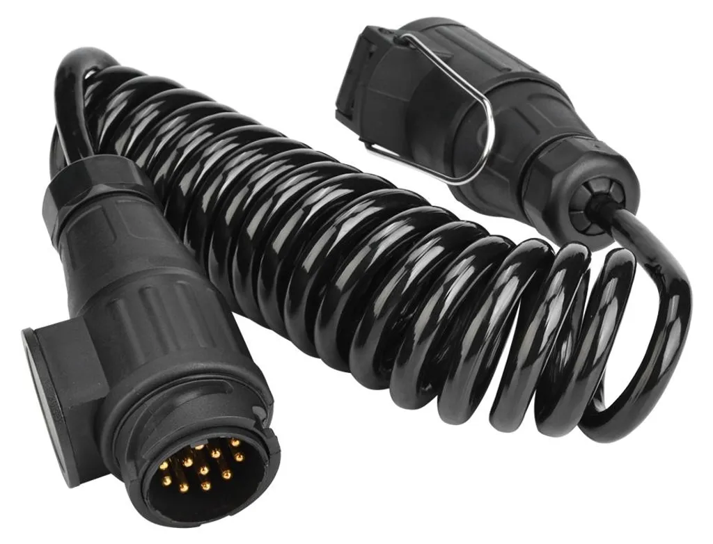 Adaptateur Prise Remorque 13 Broches avec Câble à Ressort Extensible