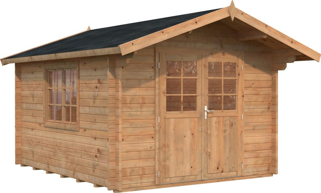 Palmako Gartenhaus Sally 10,2 m² - 44 mm Hellbraun tauchimprägniert