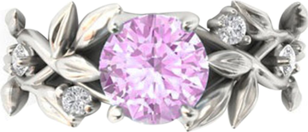 Elegante Hochzeit Braut Blätter Rebe Hohl glänzenden Strass Dame Ring Schmuck-Rosa,US 10