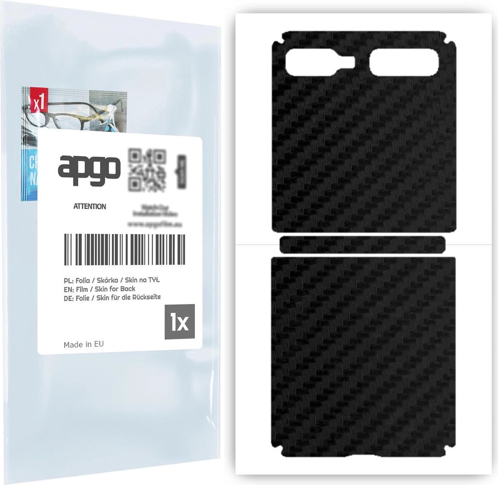 apgo Rückseite Schutzfolie für Samsung Galaxy Z Flip 5G - Hinten Schutzfolie Carbon, Rückseite Folie schützt vor Kratzern und Fingerabdrücken