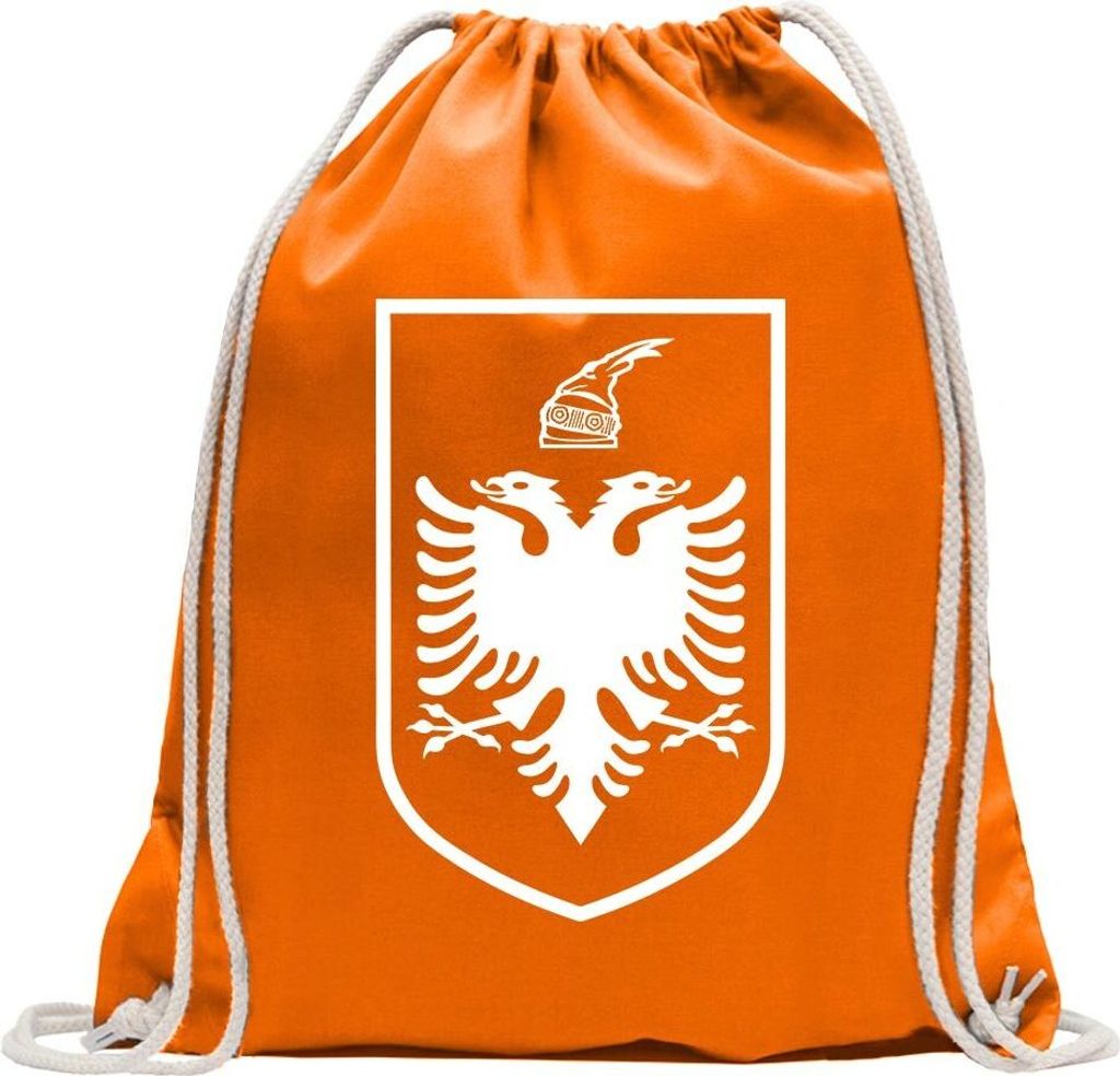 Kiwistar - Turnbeutel - mandarin - Albanien Wappen - Fun Rucksack Sport Beutel Gymsack Baumwolle mit Ziehgurt