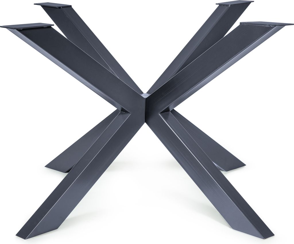 Magnetic Mobel Tischgestell Atal (Anthrazit, 120x120 cm) Tischbeine Kreuzgestell Tischkufen Stahl Metall Esstisch Schreibtisch Konferenztisch